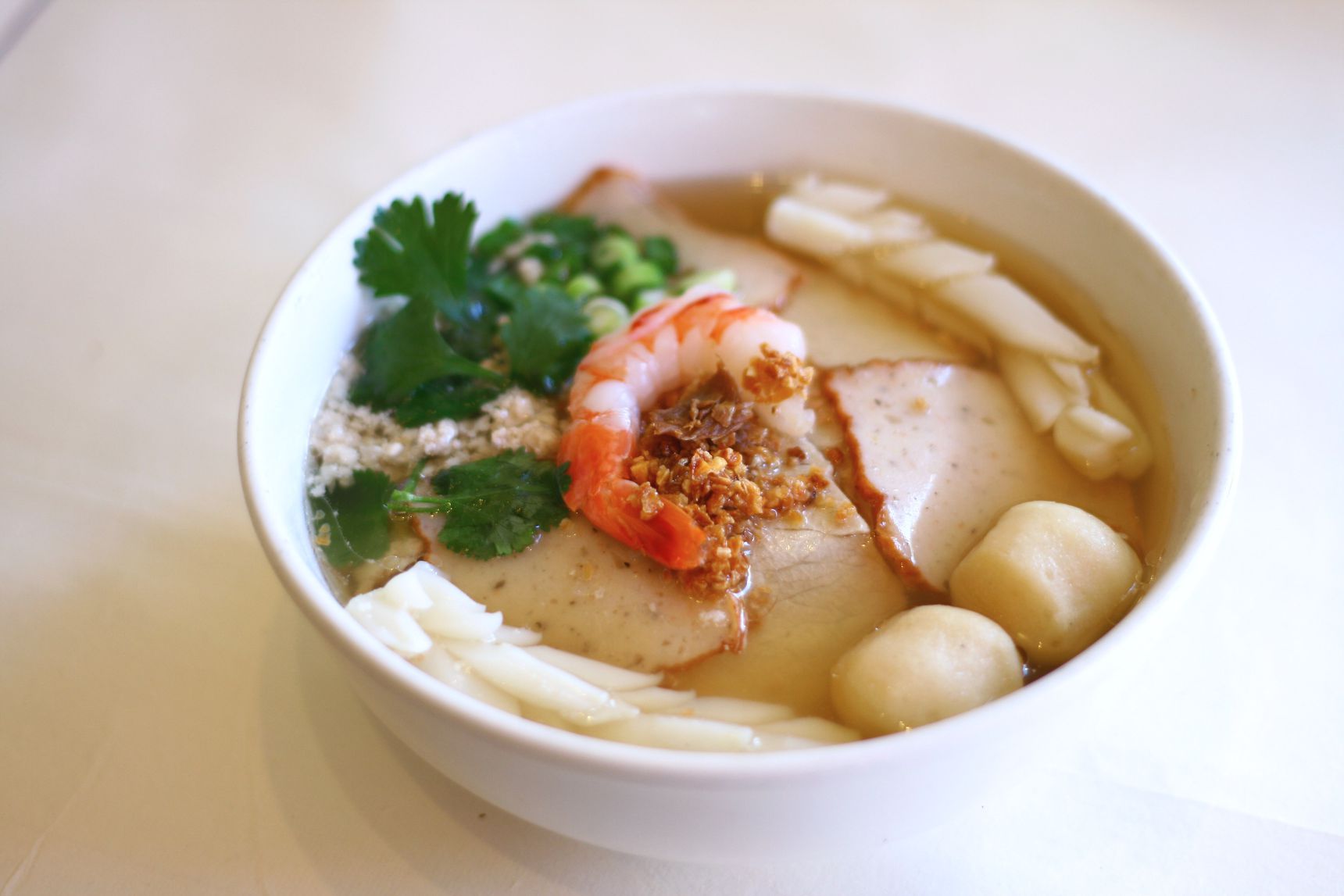 Phnom Penh Noodle House’s namesake dish, with Gulf prawns, sliced pork, ground pork, fish cakes, and calamari.