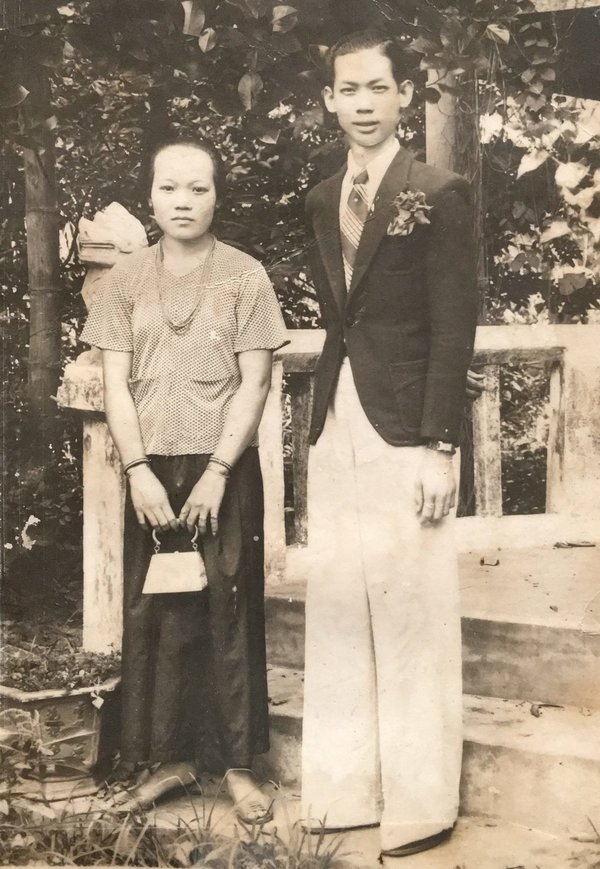 Thida's mother and father around the time of their wedding in Cambodia in 1937. Courtesy of the Mam family