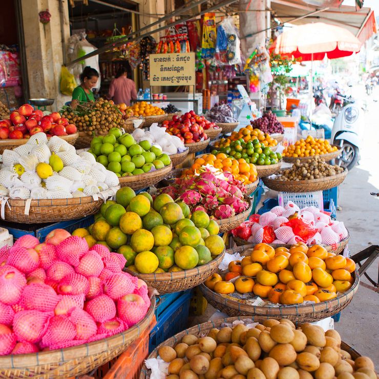 Fruit store at Central Market, Phnom Penh, Cambodia