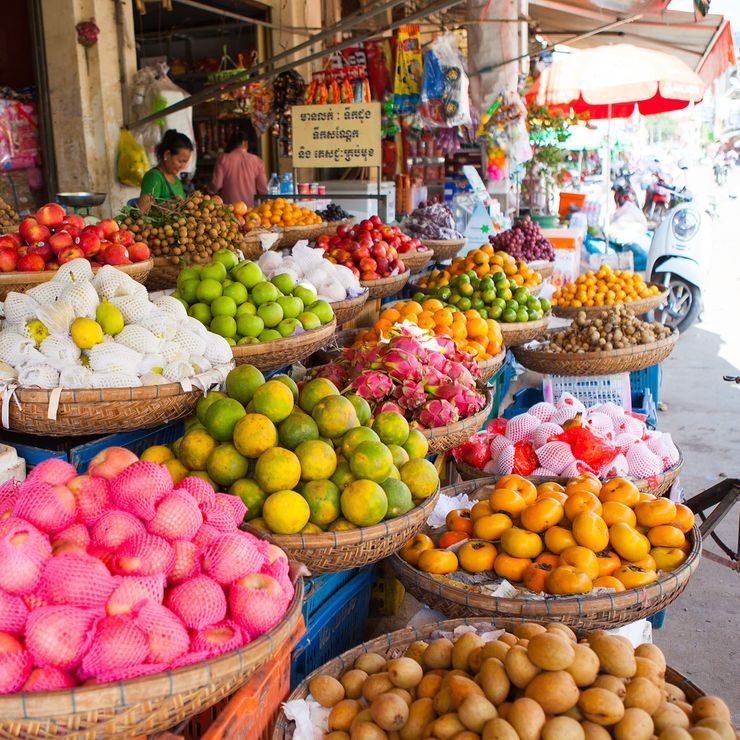 Fruit store at Central Market, Phnom Penh, Cambodia