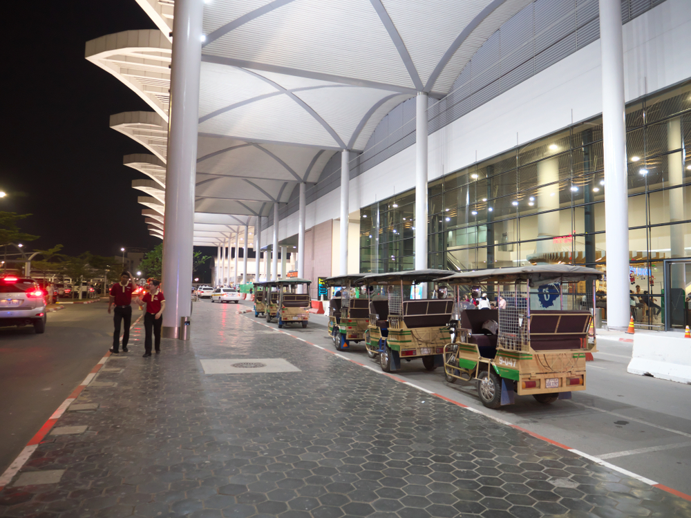 Phnom Penh International Airport at night time