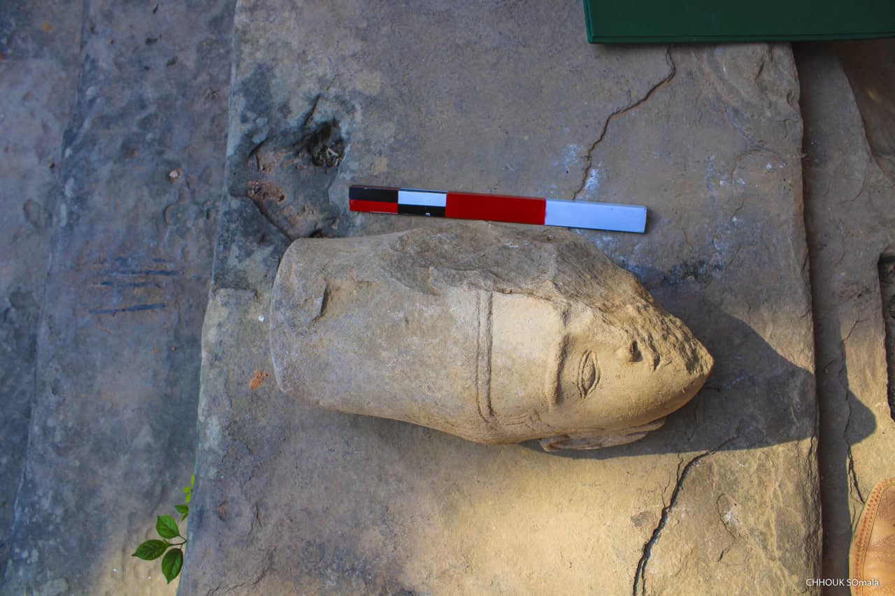A Head Statue Found In Trapeang Phong Temple’s Complex