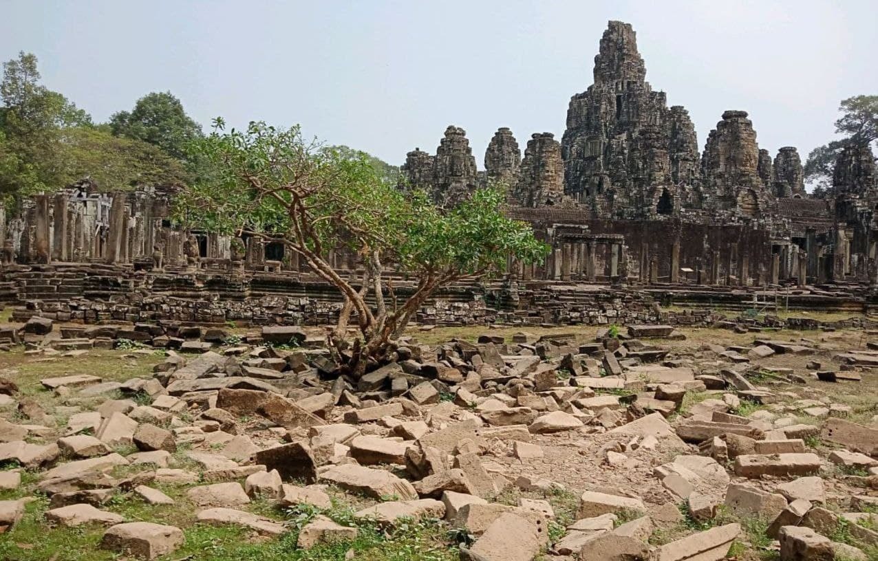 APSARA National Authority to relocate the stones around the moat of the Bayon temple